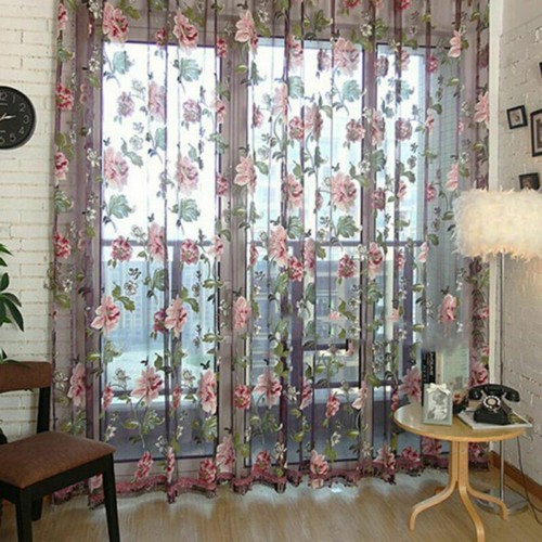Romantic floral tulle voile - romantic,