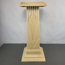 Vintage Display/Plant Pot Pedestal Resin Cream Vintage Art Deco Stone Look 68cm 