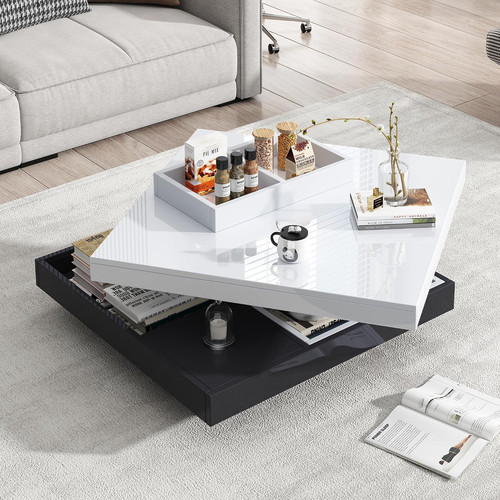 Rotating coffee table storage - rotating,