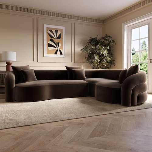 Brown velvet right - right, facing