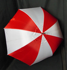 Golf Umbrella Red & White Windproof Rainproof Sun Brolly Sports Shield 119cm