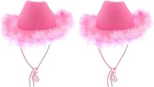 2 xAdult Pink Fluffy Cowboy