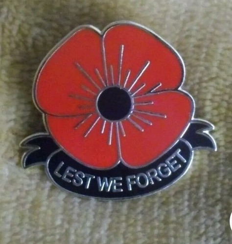 Red remembrance lapel pin - remembrance,