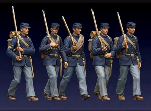 Acw union marching soldiers - marching,