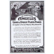 ANGELUS Grand & Upright Pianos, Regent St London - Antique Advertisement 1911
