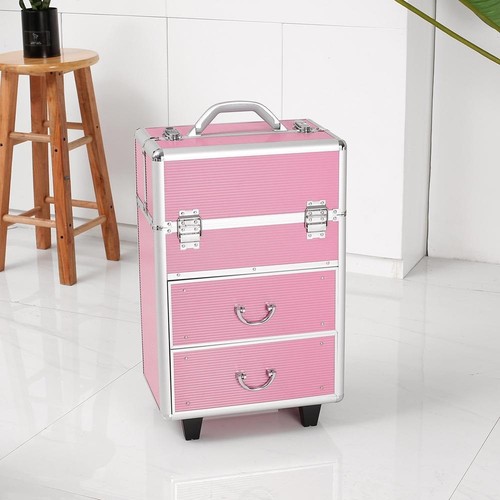 Pink makeup train case - train, 4