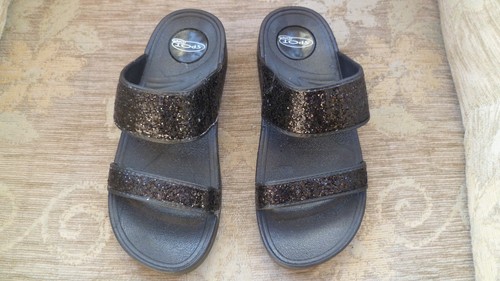 Black sparkly sandals - sparkly,