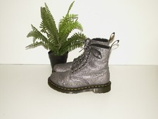 Dr. Martens 1460 PASCAL GLITTER sparkle boots silver UK 4 EU 37 US 6 (605)