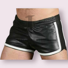 Men gay leather shorts party - gay,