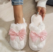 Cute Soft Slippers with Satin