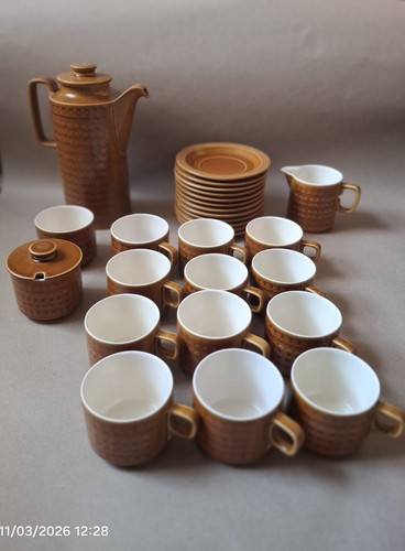 Hornsea saffron coffee set 70s - hornsea,