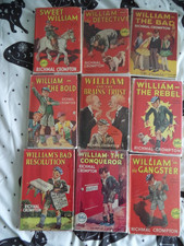 9 Richmal Crompton just William books  h/b in covers 1950/60s lot 1