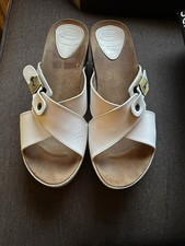 Scholl White Leather/Cork Elon