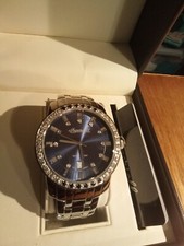 Mens Unisex New Ingersoll Gems Large Blue Watch & Leather Box & Papers See Pics 