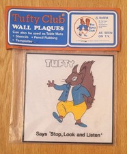 Vintage Old Shop Stock Tufty Club Wall Plaque 1970s