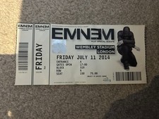 Eminem Wembley Stadium London July 12th Concert Ticket