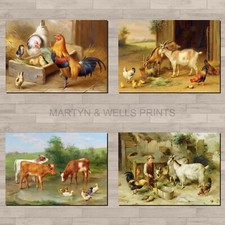 Edgar Hunt prints. A4 canvas