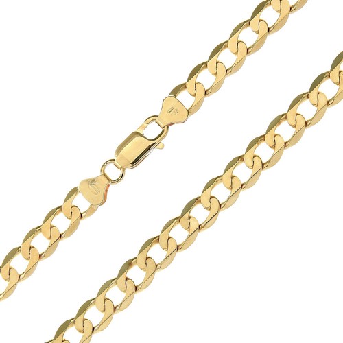 9ct yellow gold inch - 24, curb