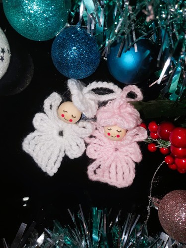Handmade festive crochet angel - handmade,