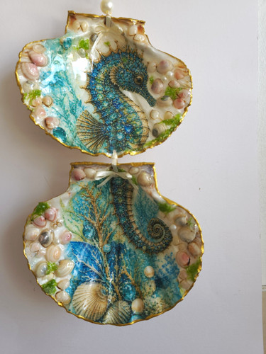 Shell seahorse wall - shell, hanging