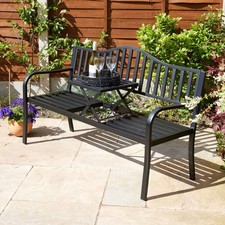 Black Garden Bench Loveseat 2