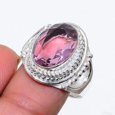 Pink Kunzite Gemstone 925 Sterling Silver Jewelry All Size Ring For Gift
