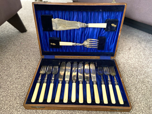 13pc silver tone cutlery - silver, set