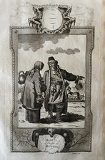 1782 Man & Woman Of Russia Original Antique Copper Plate Engraving