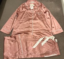 BNWT Peter Alexander Rose Gold Winter Long Satin Set - SIZE M