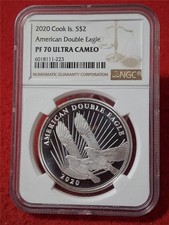 2020 1/2oz Cook Islands S$2 NGC PF70 AMERICAN DOUBLE EAGLE .999 SILVER  #MF-5439