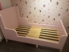 IKEA BUSUNGE Kids Pink Extendable Bed, 80x200cm Pre-Dismantled