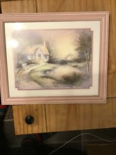 a vintage oak framed print by artist andres orpinas pinky sandy charm eye visuel