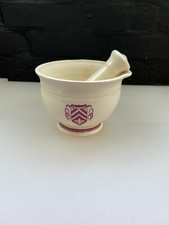 The 1869 Victorian Pottery Cream & Maroon Pestle and Mortar RARE Colour 