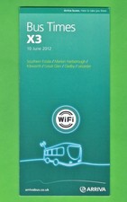 Arriva Midlands Bus Timetable - X3 - Leicester to Market Harborough - June 2012