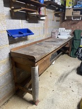 Large Heavy Duty Wooden Work Bench For Garage Or Workshop 9ft X 2ft