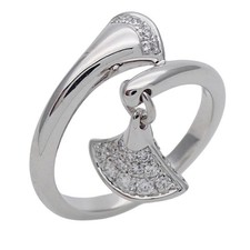 BVLGARI Women's Ring, 750WG Diamond, Diva Dream, White Gold, Size 9, Polished