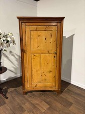 Victorian Stripped Pine Floor Standing Corner Cupboard c.1880