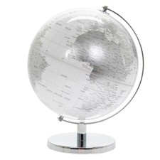 Large Silver Globe Rotating