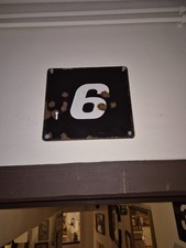 Vintage Enamel No 6 Sign