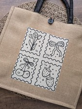 Burlap Tote Bag Jute Beach Shopping Handbag Gift Bags with Handles In UK