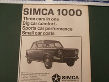 Simca 1000. advert  1966