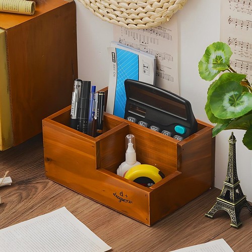 Wooden desk pen holder - wooden,