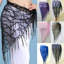 Belly Dance Costume Sequin Tassel Fringe Hip Scarf Belt Waist Wrap Skirt Chain