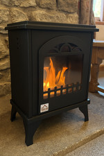 Freestanding Ethanol Fireplace Bio Heater Stove Black Indoor Modern Living Room