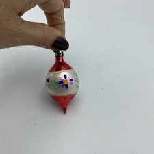 Vintage Miniture Teardrop Stencil Christmas Decoration Floral Print Ornament