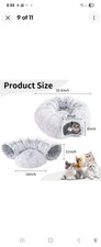 Collapsible Cat Tunnel Pet Play Tube~Dogs Bunnies Crinkle Suede Tunnel Removable
