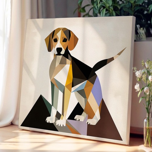Beagle suprematism canvas wall - beagle,