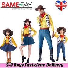 Men's Women's Kids Toy Story Woody Halloween Cosplay Costume Clothing Suit Set