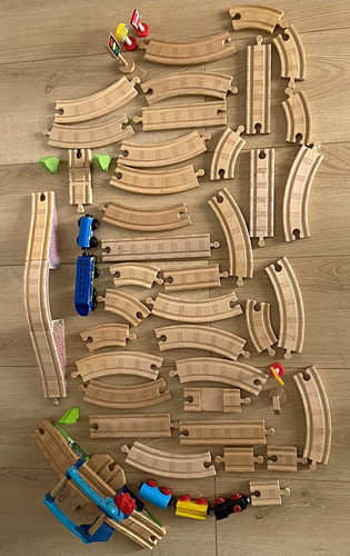 Wooden train track set - set, with