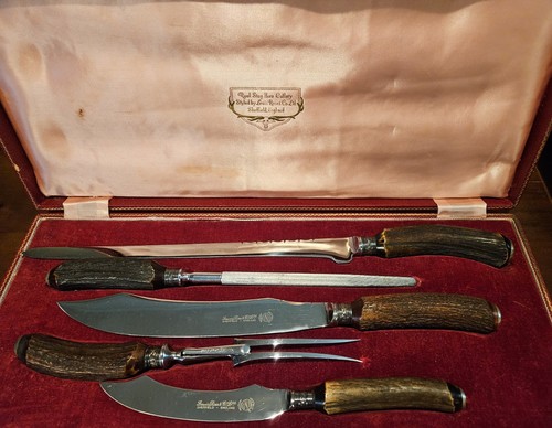 Vintage real stag horn cutlery - vintage,
